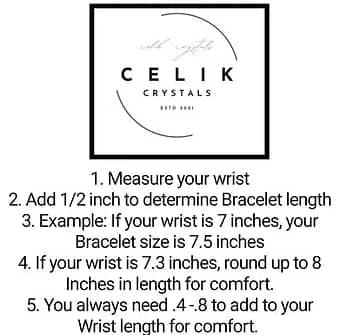 Celik Crystals Bracelet Sizing Chart