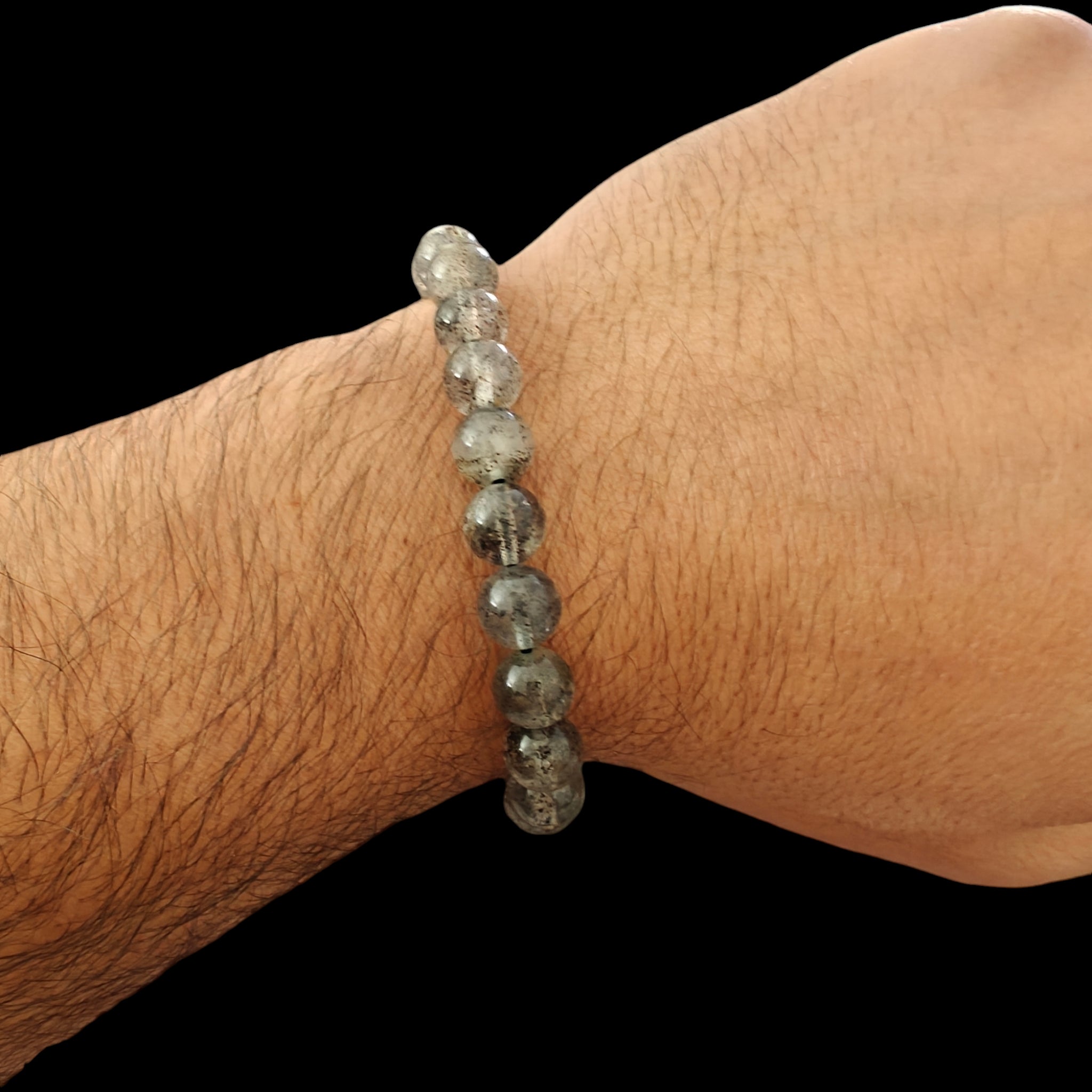 Black Strawberry Quartz Bracelet Natural Stones 8mm Stretches Unisex Healing Bracelet