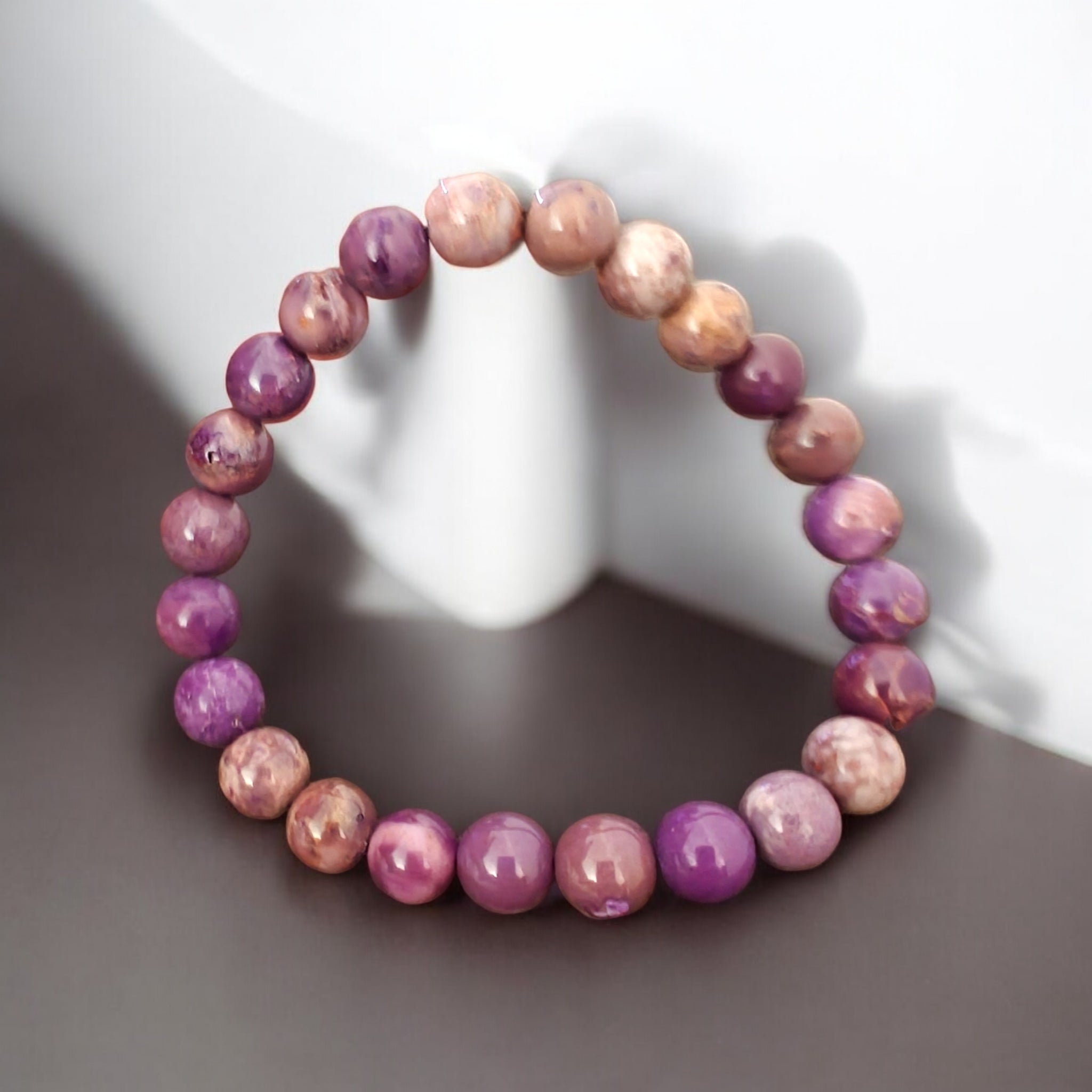 Phosphosiderite Bracelet 8mm Stretch Crystal Bead Bracelet