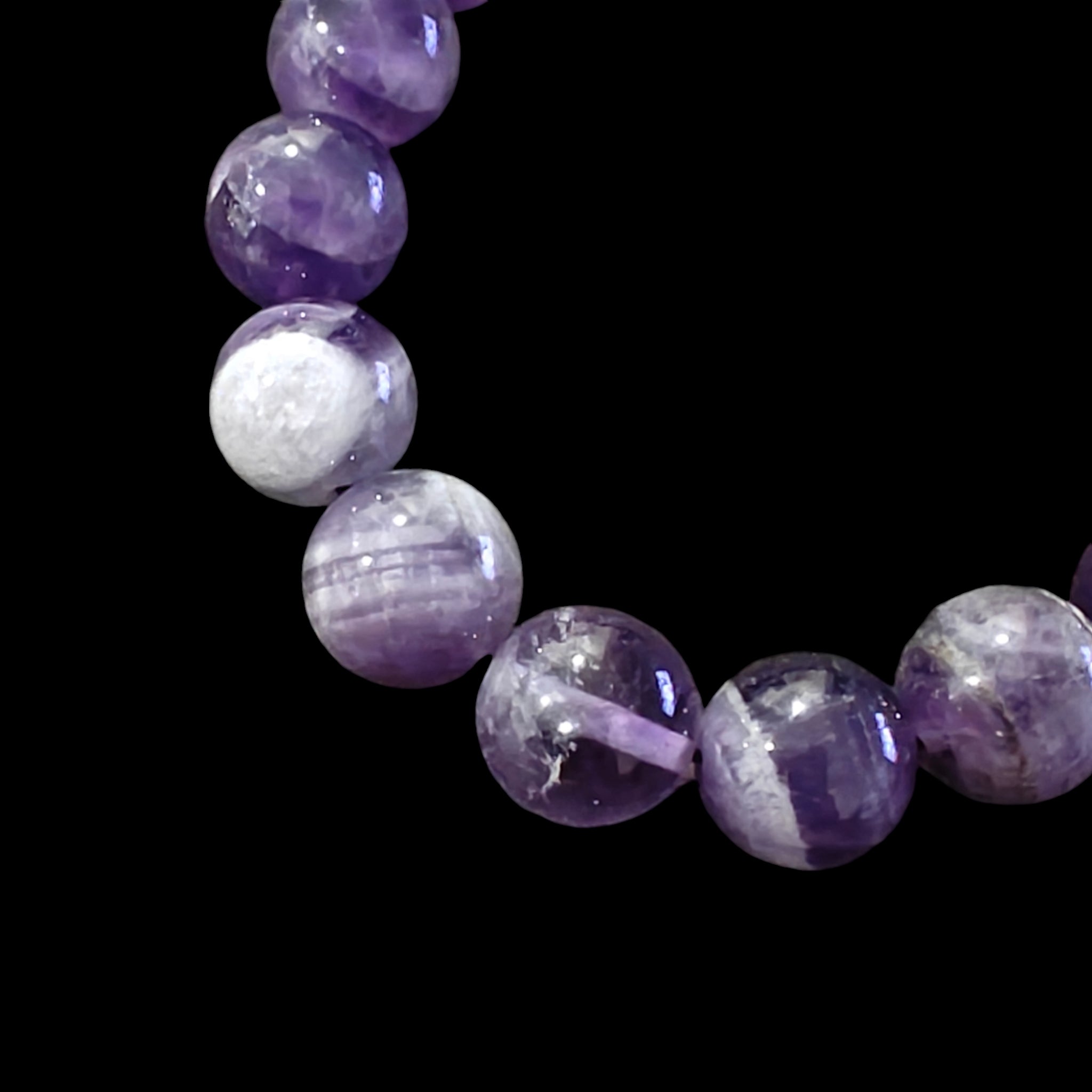 Chevron Amethyst Bracelet Natural Stones Stretch Crystal Bracelet