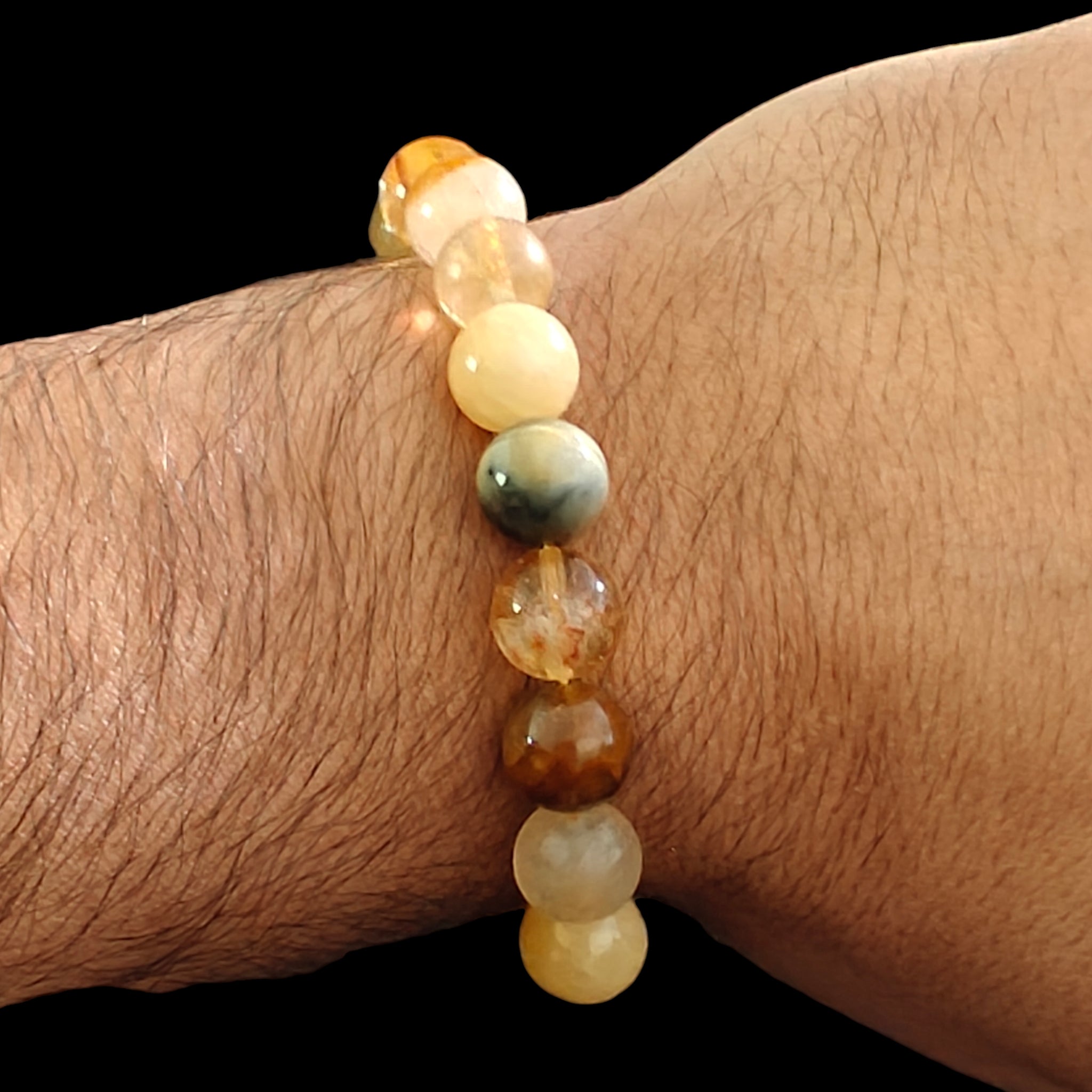Citrine and Tiger Eye natural stone bracelet