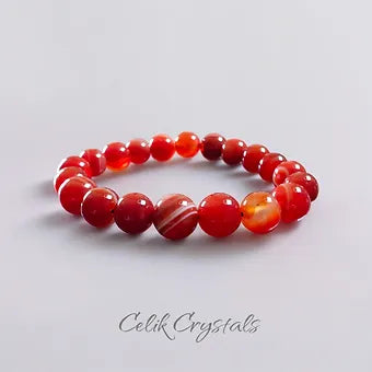 Striped Carnelian Bracelet - Unisex