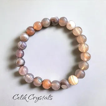 Botswana Agate Bracelet Natural Stones Stretches