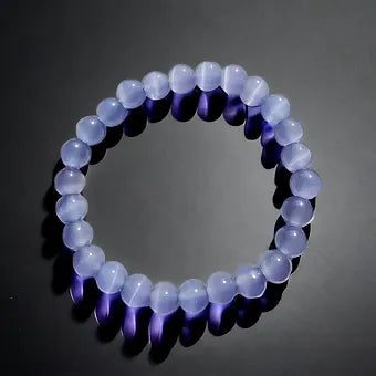 Purple Cat Eye Crystal Women's Bracelet - 8mm