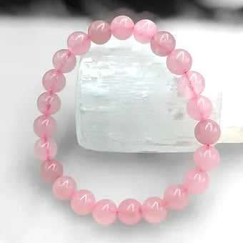 Rose Quartz Women's Bracelet - 8mm Crystals