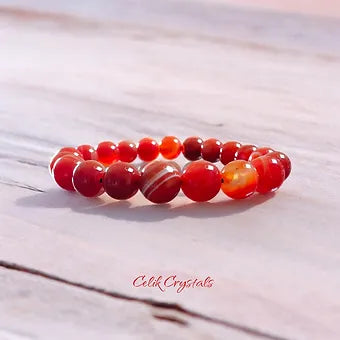 Striped Carnelian Bracelet - Unisex