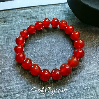 Carnelian Bracelet Natural Stones Stretch Crystal Bracelet
