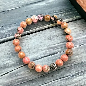 Rhodonite Stone Healing Bracelet - 8mm Stones