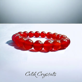 Carnelian Bracelet Natural Stones Stretch Crystal Bracelet