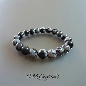 Snowflake Obsidian Bracelet Unisex