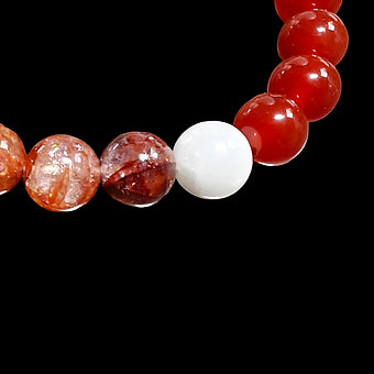 Fire Quartz Bracelet with Carnelian and Moonstone