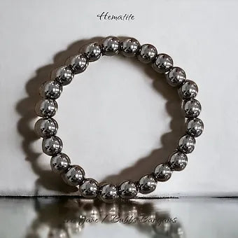 Hematite Bracelet - 8 or 10mm Beads - Unisex