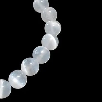 Blue Tiger Eye and Selenite Bracelet 8mm Natural Stones