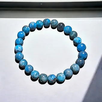 Apatite Bracelet Rare Natural Stones 8mm Stretches Unisex Healing Bracelet