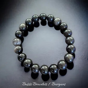 Silver Obsidian Bracelet Natural Stones Stretch Crystal Bracelet