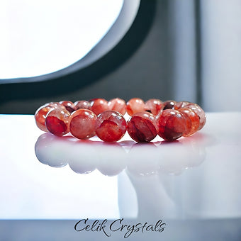 Fire Quartz Bracelet Natural Stones Stretch Crystal Bracelet