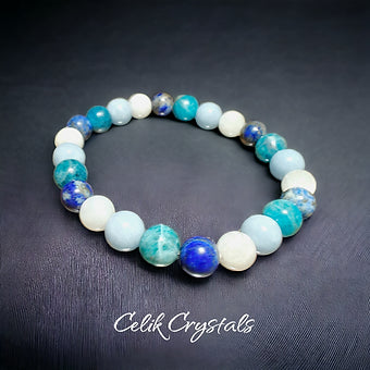 Angelite apatite Moonstone Bracelet