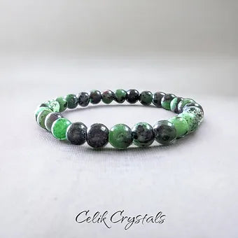 Ruby Zoisite Bracelet 6|8|10 mm Unisex Stretches
