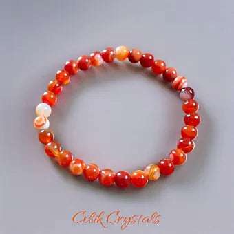 Striped Carnelian Bracelet - Unisex