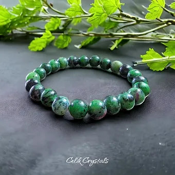Ruby Zoisite Bracelet 6|8|10 mm Unisex Stretches