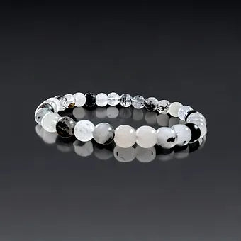Black Tourmaline Quartz Crystal Healing Bracelet Unisex