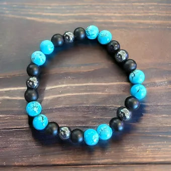 Turquoise and Hematite Bracelet