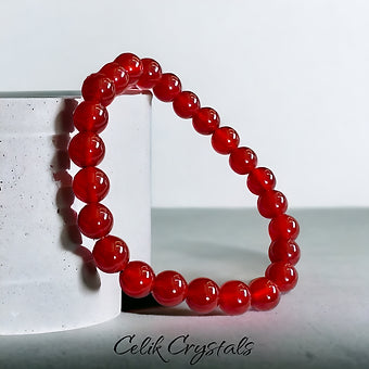 Carnelian Bracelet Natural Stones Stretch Crystal Bracelet