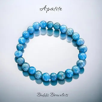 Apatite Bracelet Rare Natural Stones 8mm Stretches Unisex Healing Bracelet