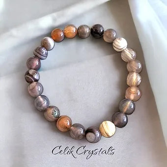 Botswana Agate Bracelet Natural Stones Stretches
