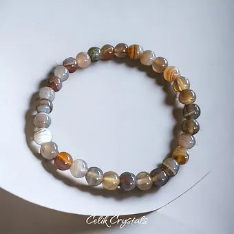 Botswana Agate Bracelet Natural Stones Stretches