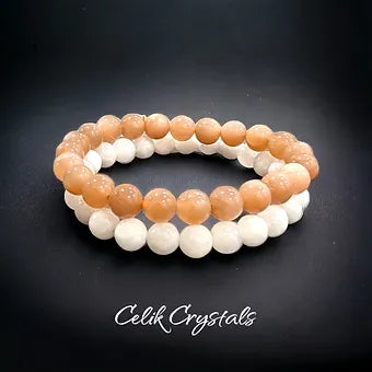 Sunstone and Moonstone Bracelet Stack