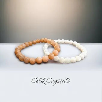 Sunstone and Moonstone Bracelet Stack