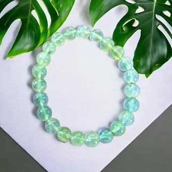 Prehnite Bracelet Natural Stones 8mm Stretches