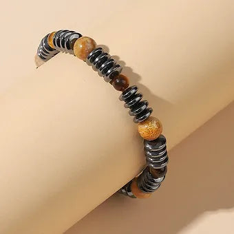 Coral Jade and lava Bracelet