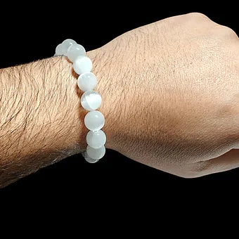 Selenite Bracelet Natural Stones Stretches