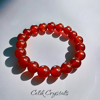 Carnelian Bracelet Natural Stones Stretch Crystal Bracelet