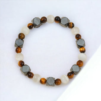 Clearance - Tiger Eye - Hematite - Cat Eye Crystal Bracelet - Unisex