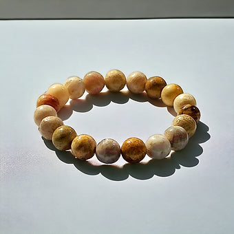 Coral Jade Bracelet Natural Stones Stretches
