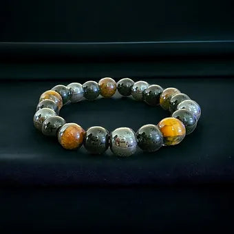 Triple Protection Bracelet Tiger eye Hematite Stretch Crystal Bracelet
