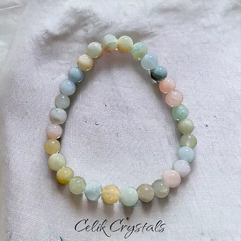 Morganite Bracelet Natural Stones Bead Stretch bracelet