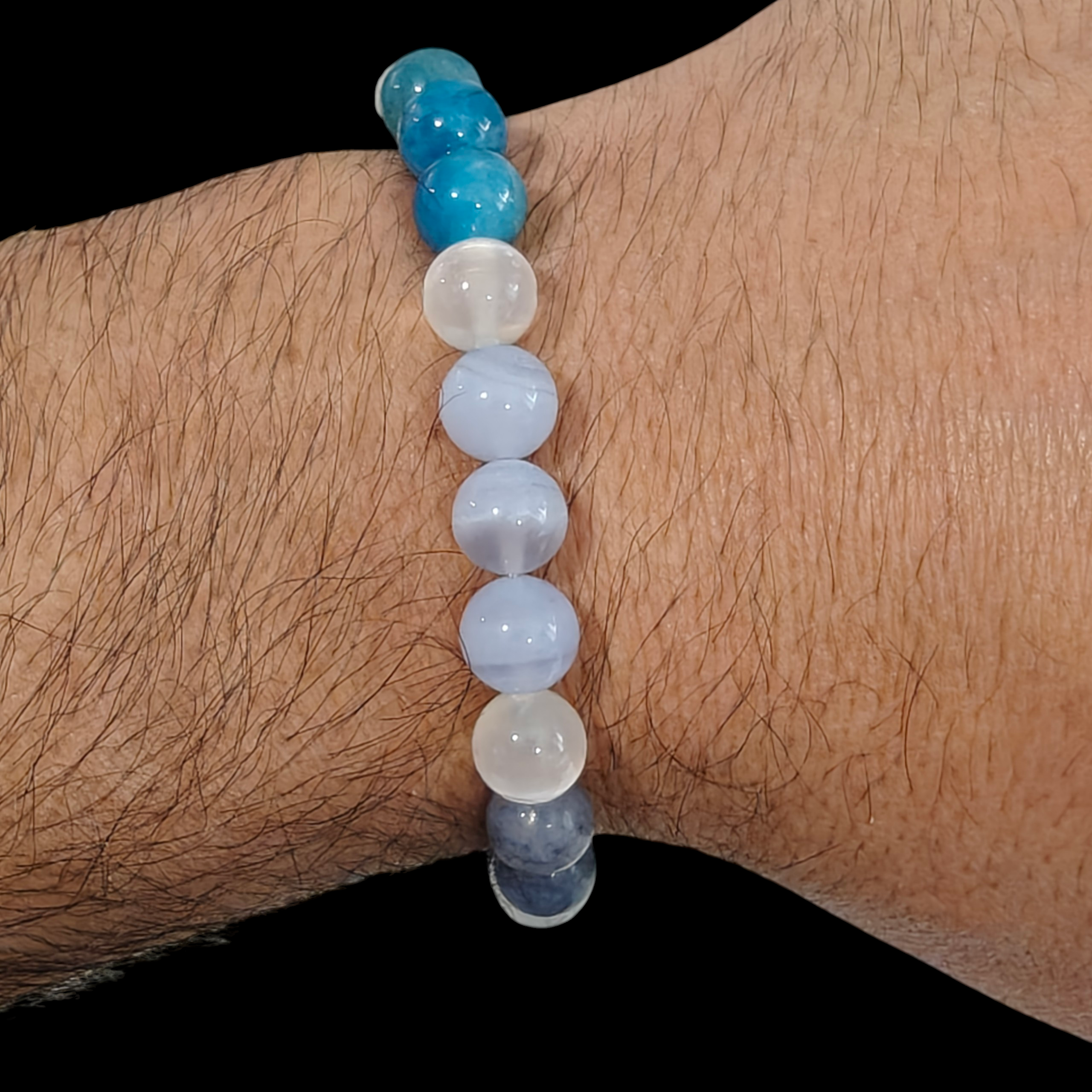 Aquamarine Blue Lace Agate Bracelet 8mm