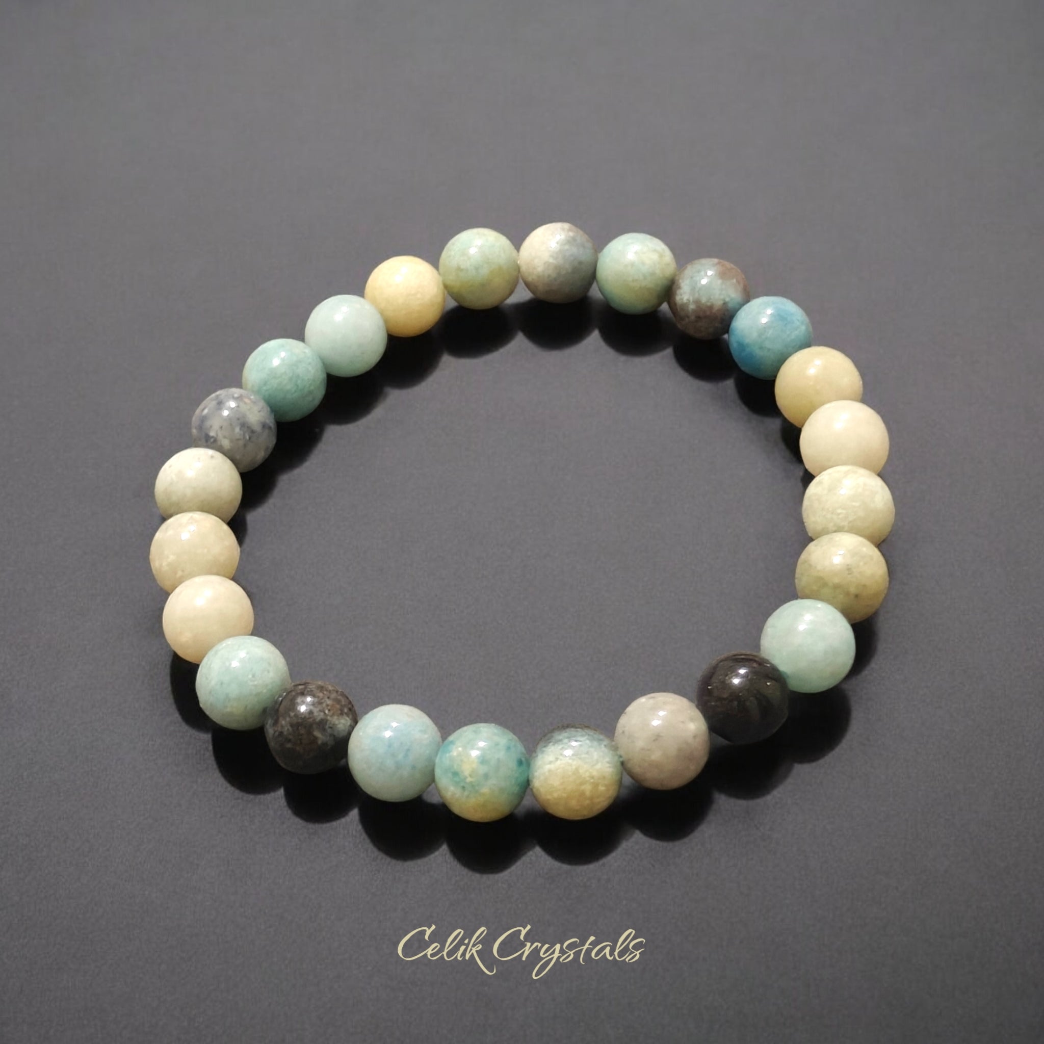 Trolleite Bracelet Natural Stones 8mm Stretches Unisex Healing Bracelet