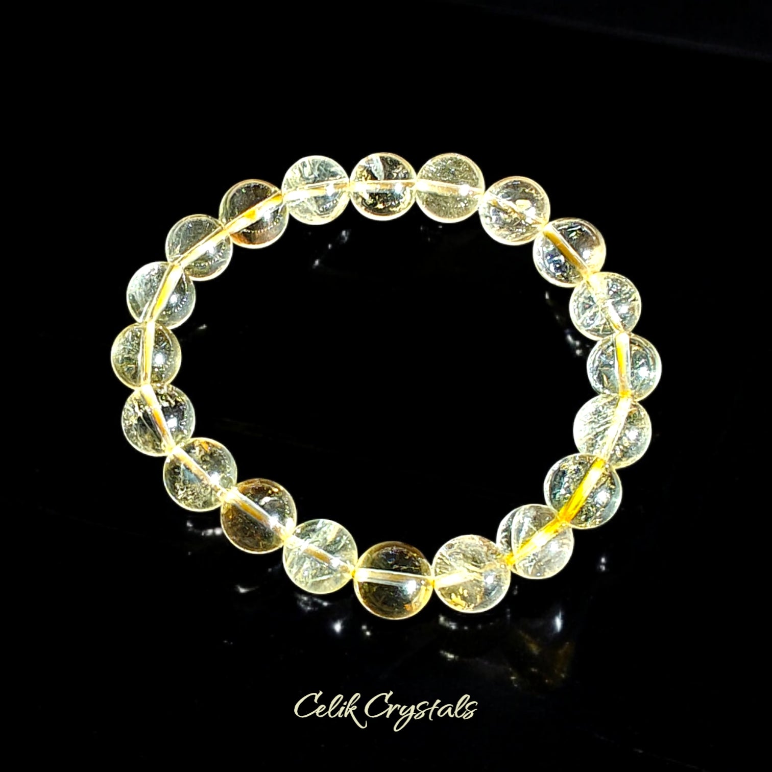 Rare Quality Citrine Bracelet 10mm Natural Stones Unisex