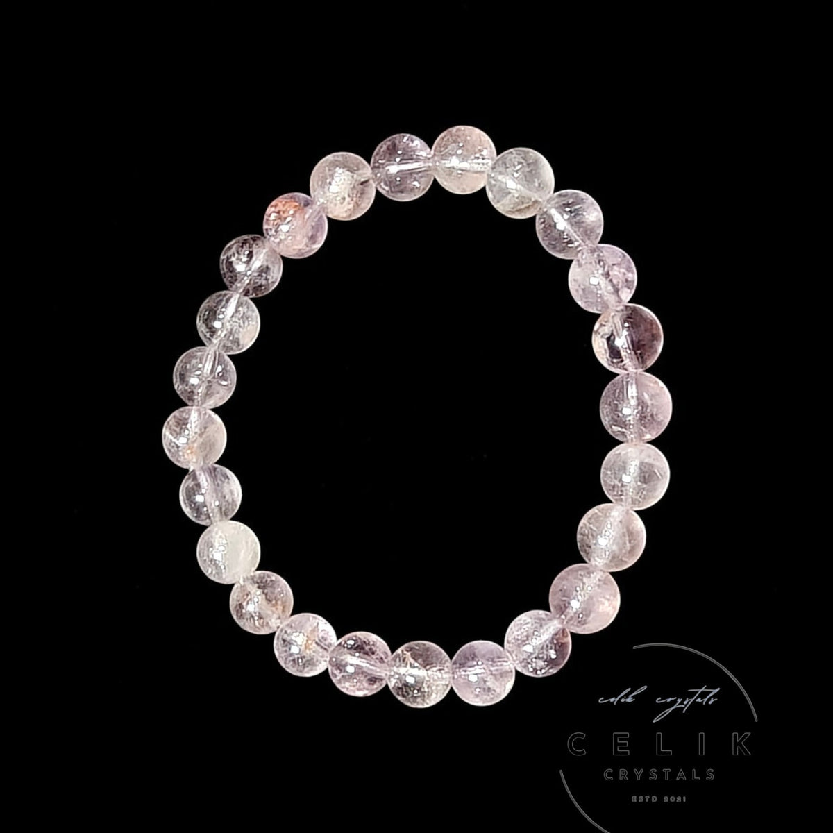 Rabbit Hair Amethyst Bracelet 8mm Unisex