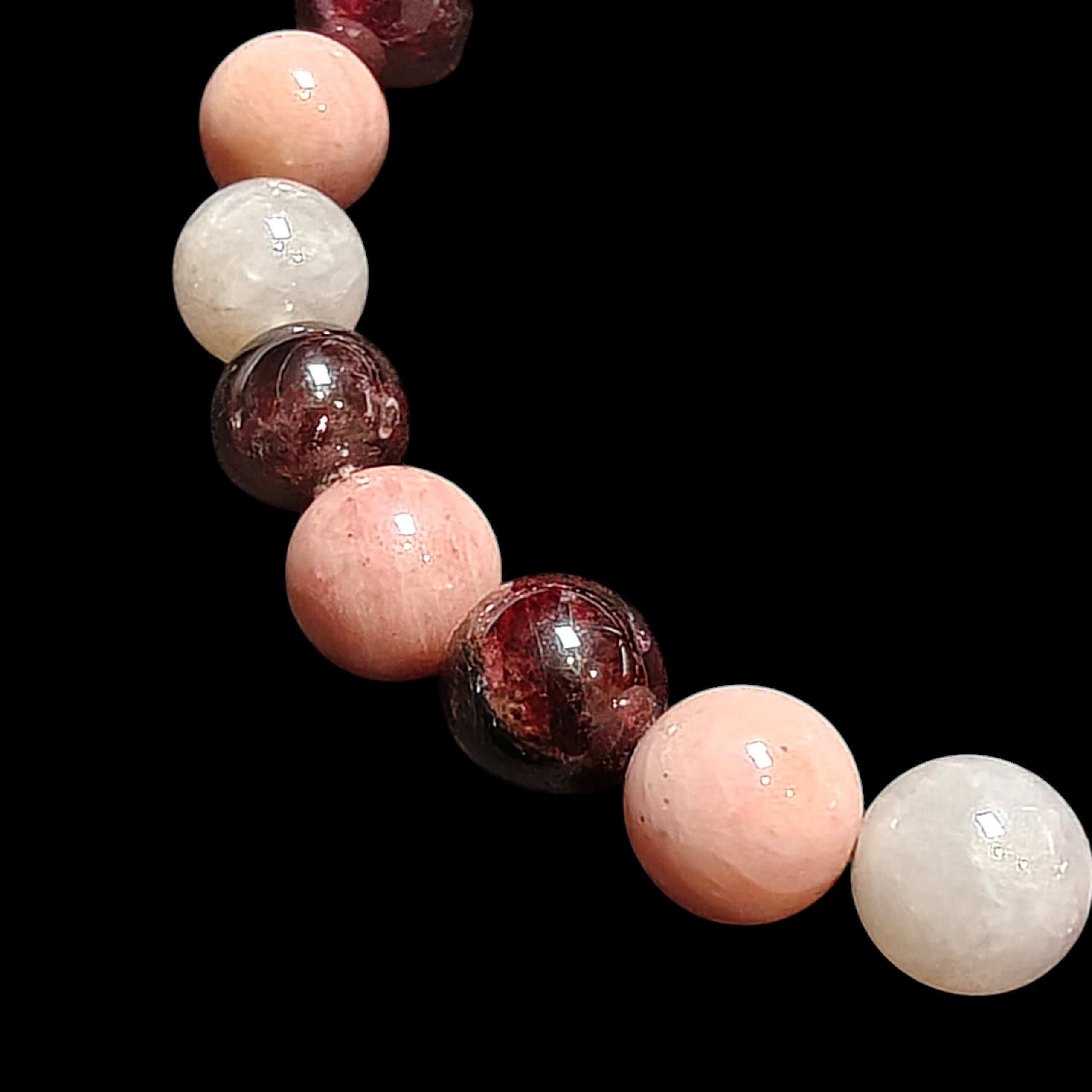 Garnet, Rhodonite, Rose Quartz Bracelet 8mm