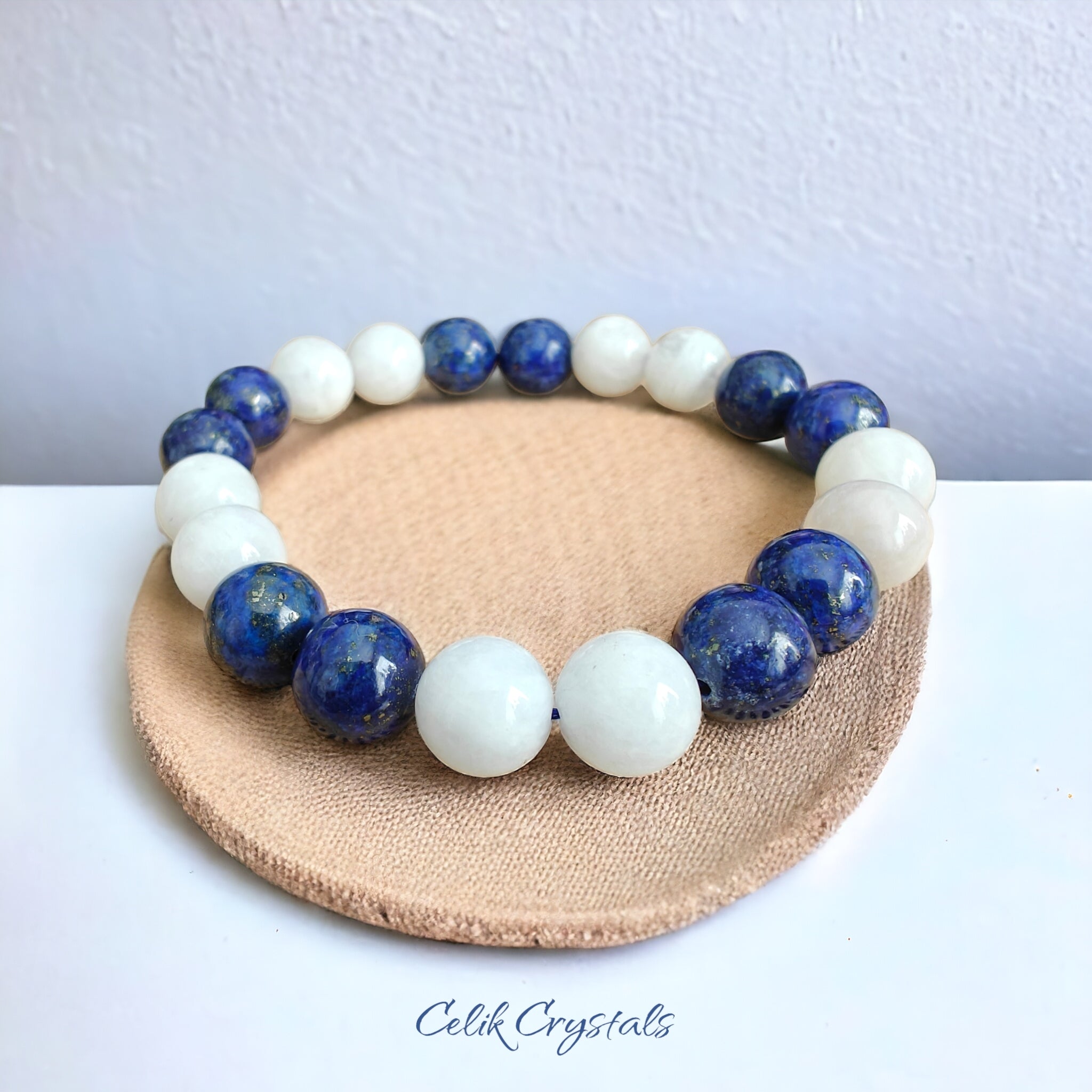 Lapis Lazuli & Moonstone Bracelet 10mm