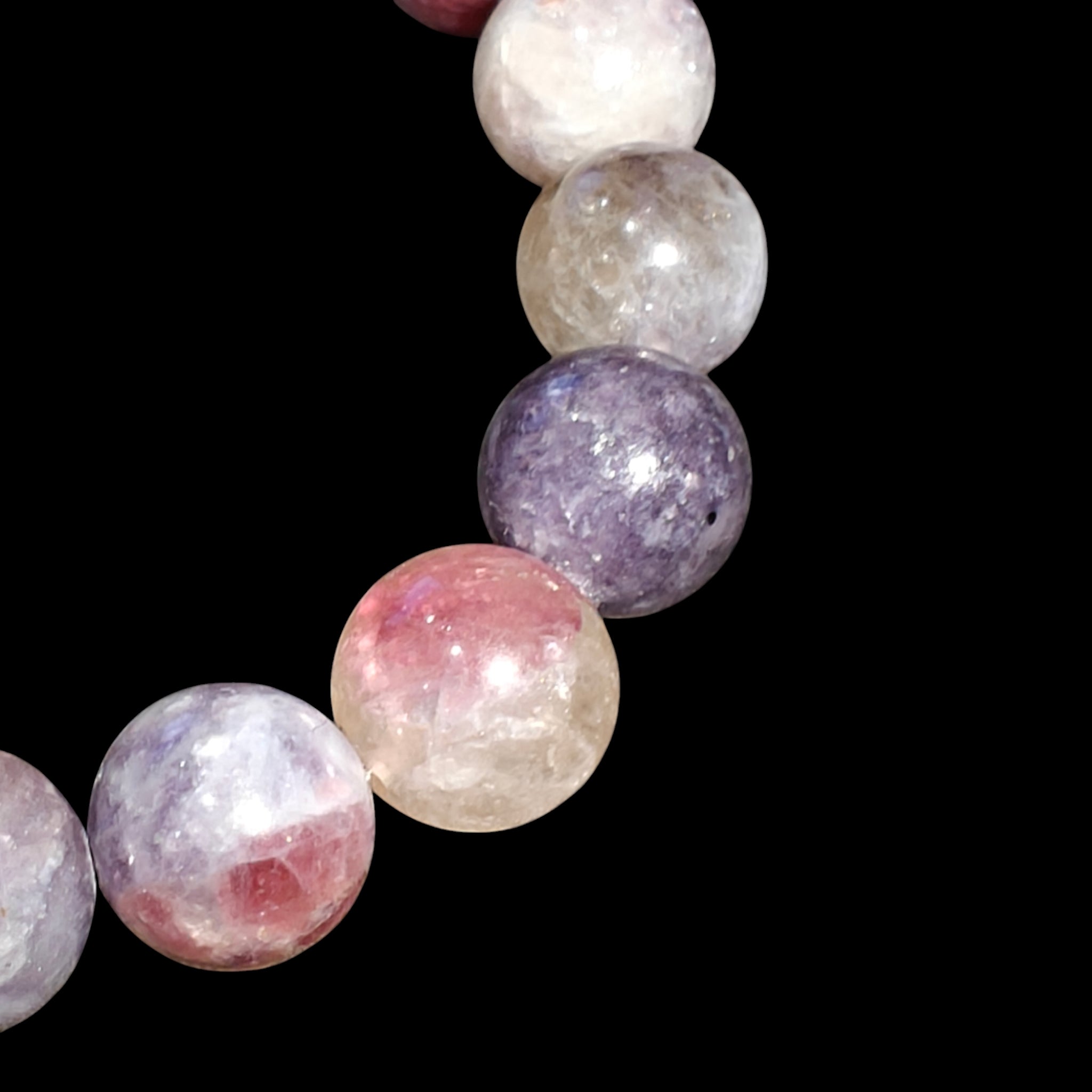 Pink Tourmaline Quartz Crystal Healing Bracelet Stretches