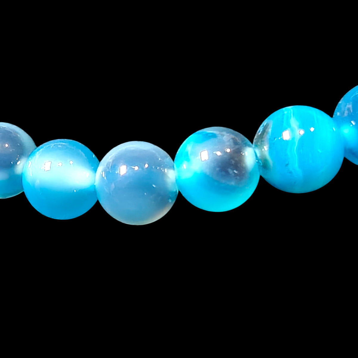 Blue Sugar Heart Agate Bracelet Unisex