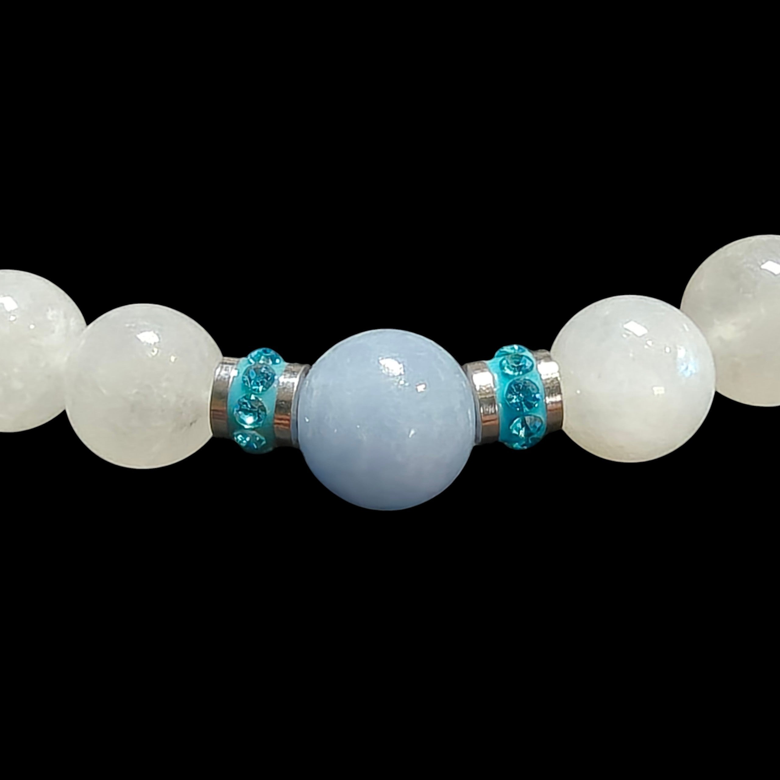 Angelite Moonstone Bracelet 8mm