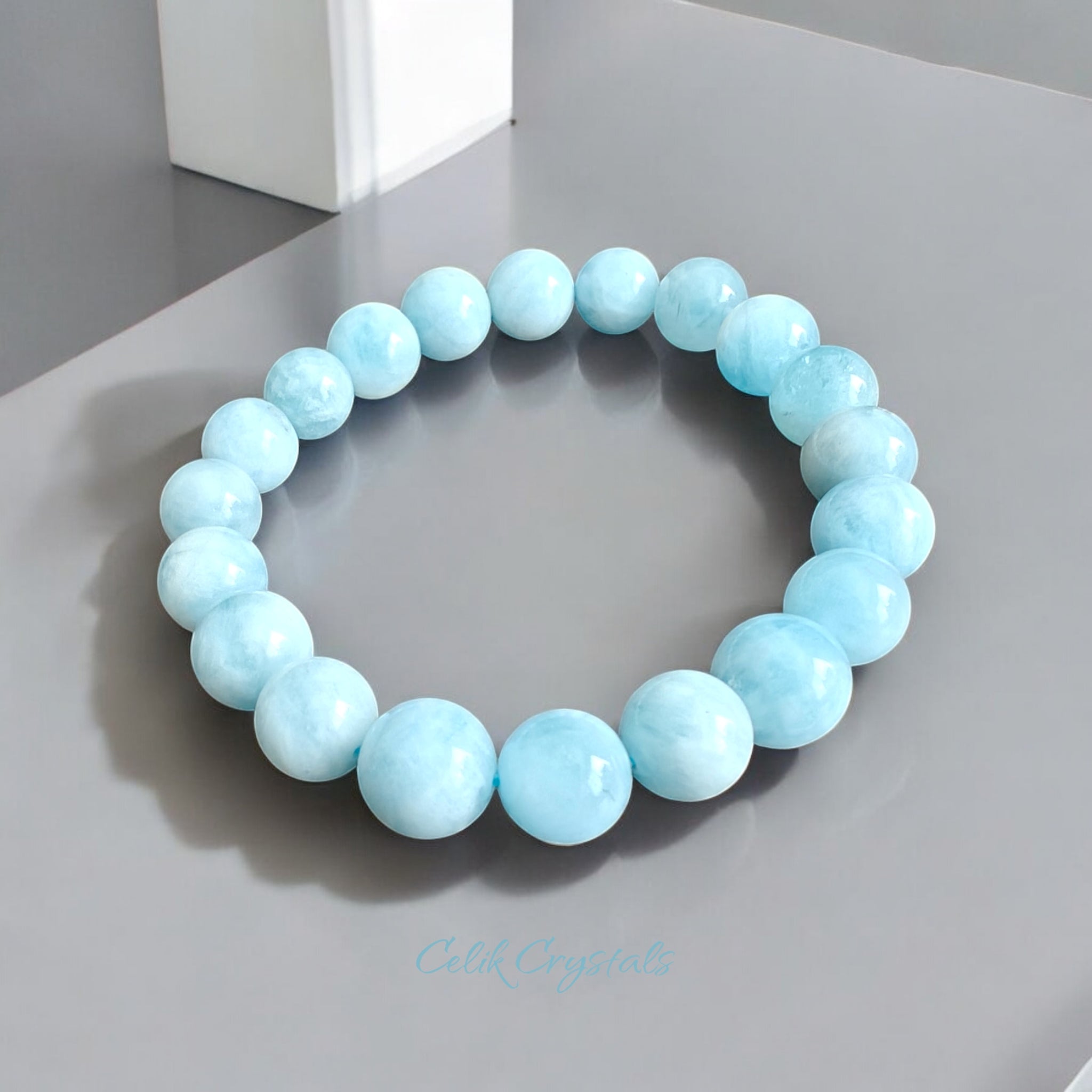 Aquamarine Bracelet 8mm and 10mm Unisex